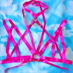 Hot pink bondage top